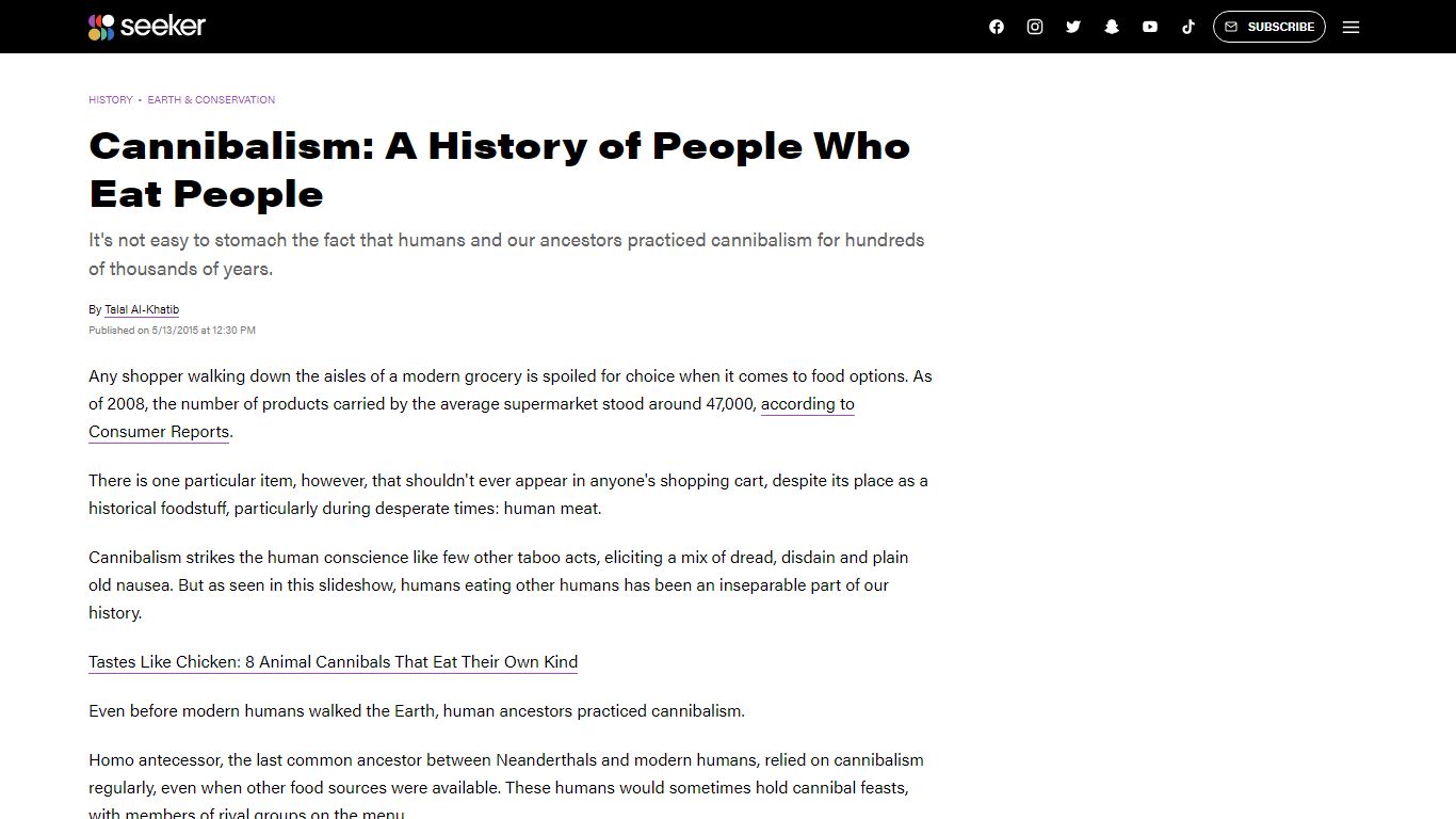 Cannibalism: A History of People Who Eat People - Seeker